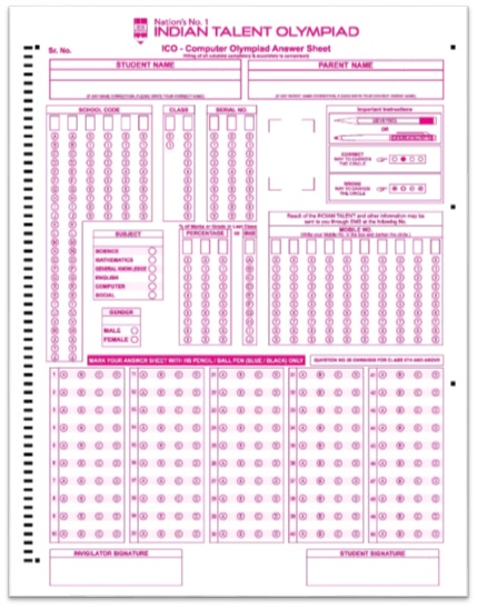 Computer Olympiad Answer Sheet